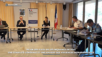 TV Locale Corse - Bilan des faits de délinquance en 2023 : une stabilité générale et une hausse des violences intrafamiliales